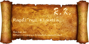 Ragányi Klaudia névjegykártya